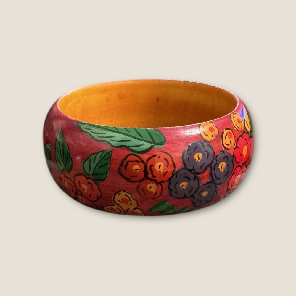 Floral Painted Bangle Bracelet